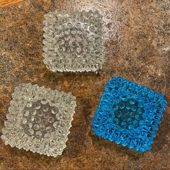 3 HOBNAIL VOTIVE CANDLE HOLDERS